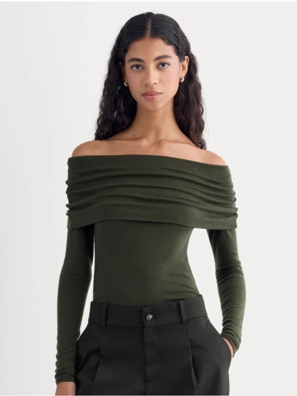 Everlane Off Shoulder Knit Top